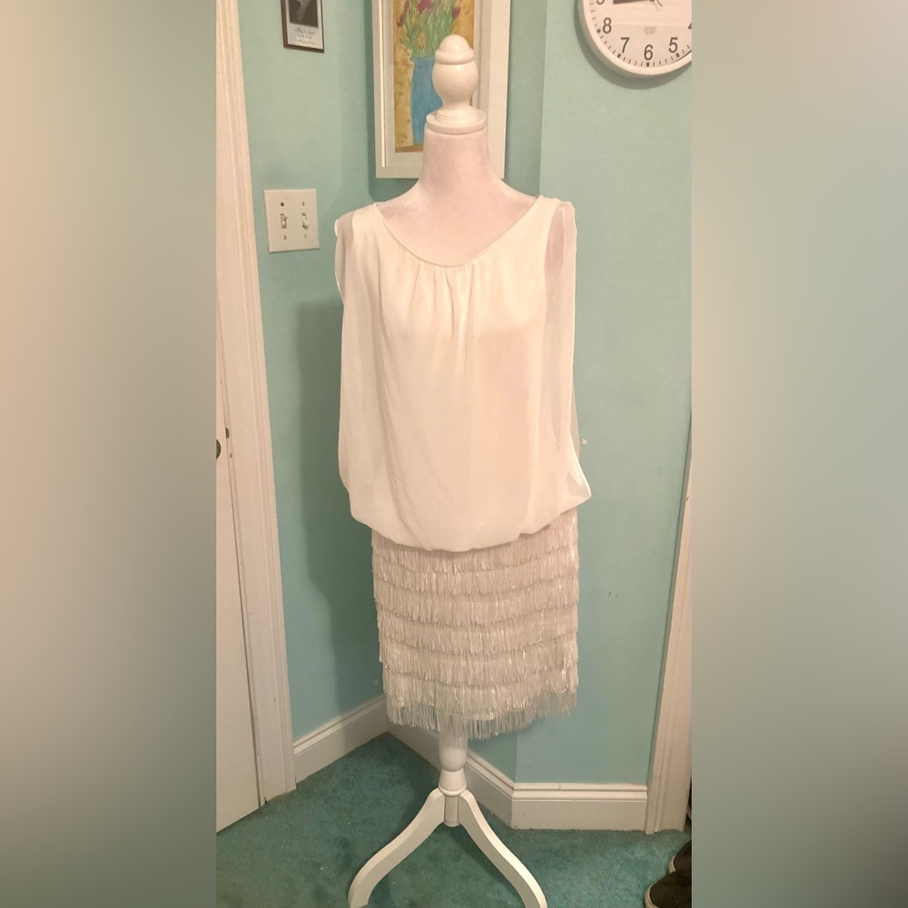 NWOT - Scarlett Brand - Elegant White Fringe Skirt